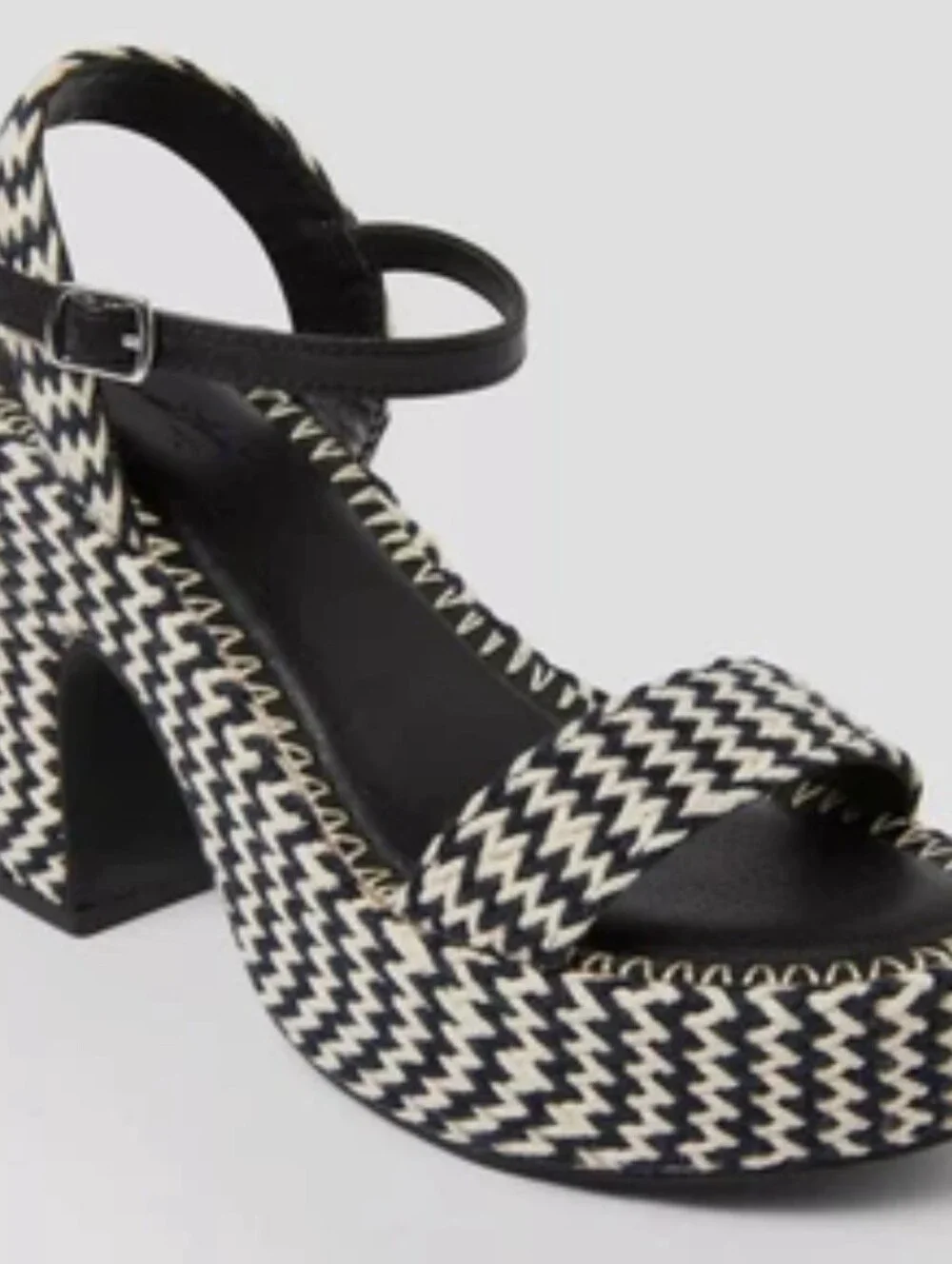 Madeline Woven Platform Sandal Heels with Memory Foam Insole